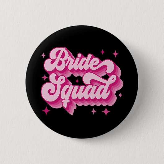 Bride Squad Retro Wedding Brautparty Bachelorett Button (Vorderseite)