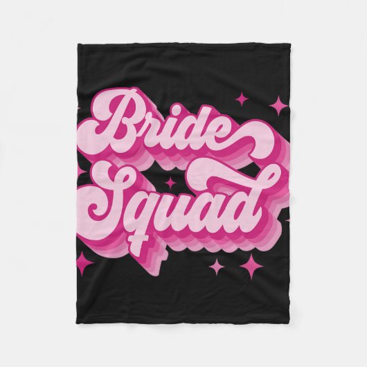 Bride Squad Retro Wedding Brautparty Bachelorett Fleecedecke (Vorderseite)