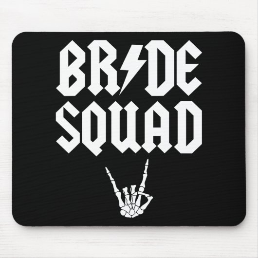Bride Squad Rock'n'Roll Gothic Halloween Bachelore Mousepad (Vorne)