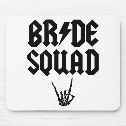 Bride Squad Rock'n'Roll Skeleton Hand Halloween Ba Mousepad (Vorne)