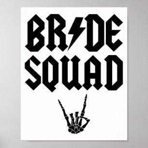 Bride Squad Rock'n'Roll Skeleton Hand Halloween Ba Poster