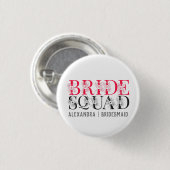 Bride Squad | Rosa Junggeselinnen-Abschied Bridesm Button (Vorne & Hinten)