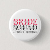 Bride Squad | Rosa Junggeselinnen-Abschied Bridesm Button (Vorderseite)