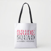 Bride Squad | Rosa Junggeselinnen-Abschied Bridesm Tasche (Vorderseite)