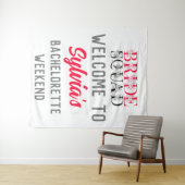 Bride Squad | Rosa Junggeselinnen-Abschied Bridesm Wandteppich (Beispiel (Horizontal))