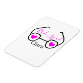 Bride Squad rosa schwarze Brille Herz Brautjungfra Magnet (Linke Seite)