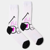 Bride Squad rosa schwarze Brille Herz Brautjungfra Socken (Rechts)