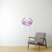 Bride Squad rosa schwarze Brille Herz Brautjungfra Wandteppich (Beispiel)