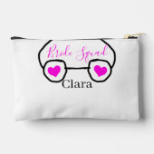 Bride Squad rosa schwarze Brille Herz Brautjungfra Zubehörtasche (Rückseite)