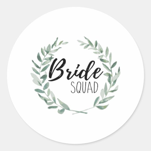 Bride Squad Runder Aufkleber (Vorderseite)