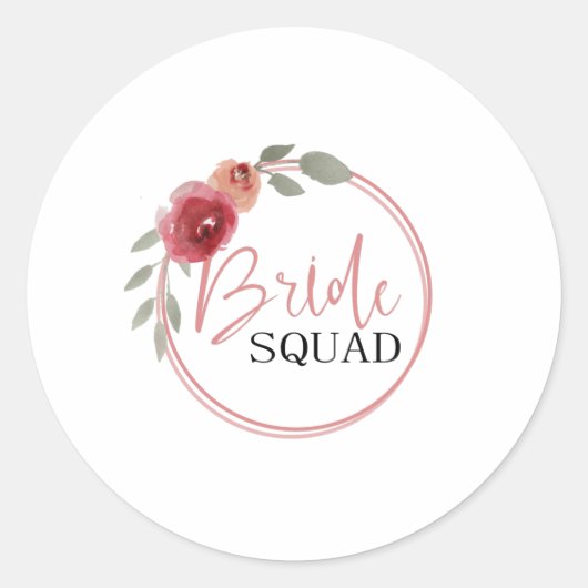 Bride Squad Runder Aufkleber (Vorderseite)