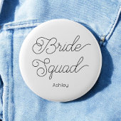 Bride Squad Schwarz-weiß Wedding Button