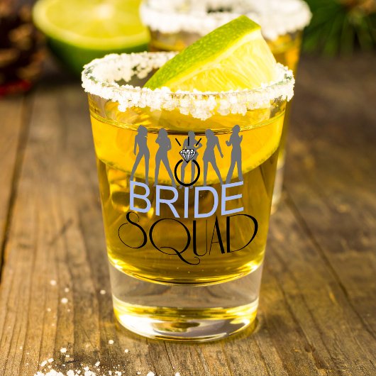 Bride Squad Silhouetten Black Blue ID252 Schnapsglas