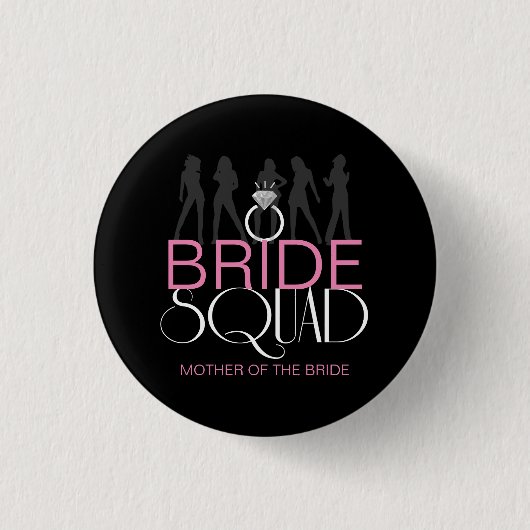 Bride Squad Silhouetten Weiß auf Dunkel ID252 Button (Vorderseite)
