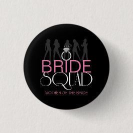 Bride Squad Silhouetten Weiß auf Dunkel ID252 Button