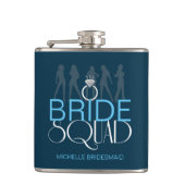 Bride Squad Silhouetten Weiß auf Dunkel ID252 Flachmann (Vorderseite)