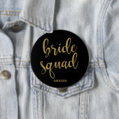 Bride Squad Stylish Calligraphy Gold Glitzer Button (Beispiel)
