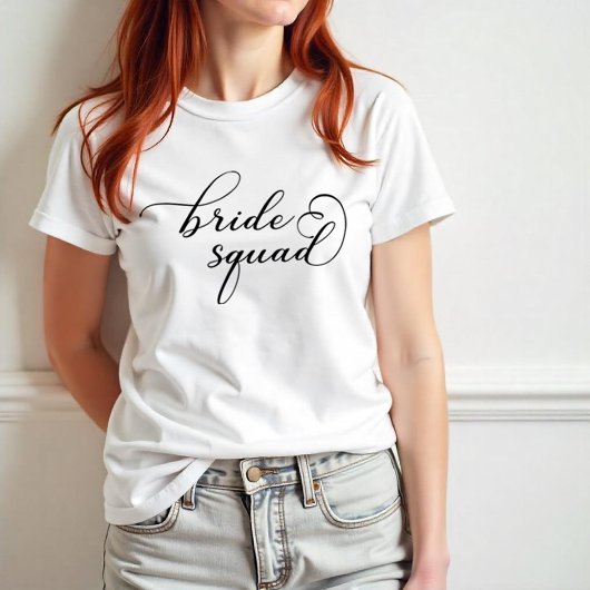 Bride Squad T - Shirt - Elegantes Script-Brautpart