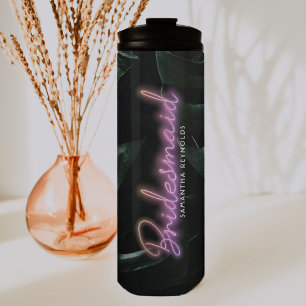 Bride Squad   Tropische Palmen Bachelorette Monogr Thermosbecher