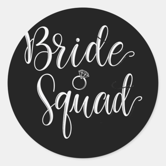 Bride Squad Wedding Bridal Squad Party Bachelorett Runder Aufkleber (Vorderseite)