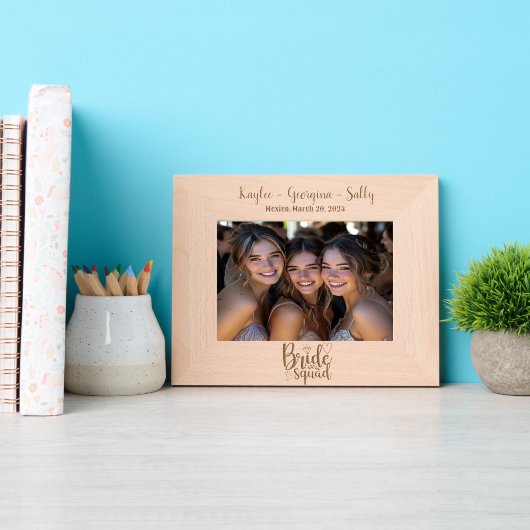 Bride Squad Wedding Bridesmaids Geätzte Rahmen