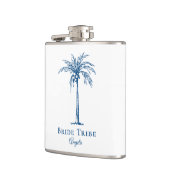 Bride Stam Blue Tropical Palm Tree Custom Flachmann (Links)