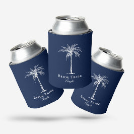 Bride Stam Navy Blue White Palm Tree Dosenkühler