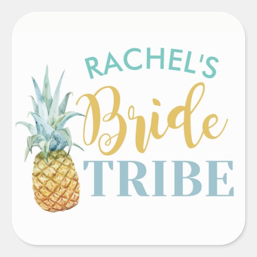 BRIDE Stamm Brautparty Stickers Ananas Luau (Vorderseite)