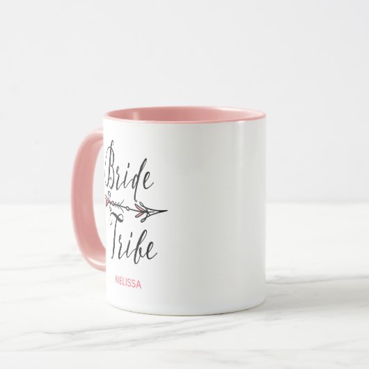 Bride Stamm Hand Drawn Arrow Bridesmaid Hochzeit Tasse (Vorderseite Links)