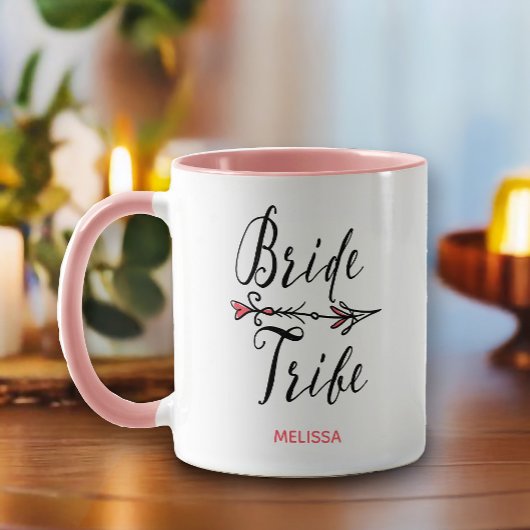 Bride Stamm Hand Drawn Arrow Bridesmaid Hochzeit Tasse