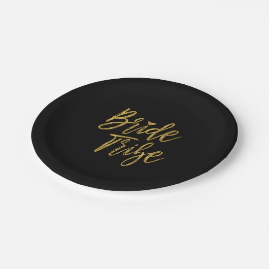 Bride Stamm Imitate Gold Fohlen und Schwarz mit He Pappteller (Schrägansicht)