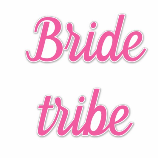 Bride Stamm Pink Bridal Team Custom Text Wedding Aufkleber (Vorderseite)