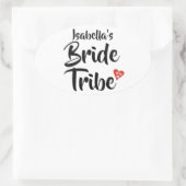 Bride Stamm Red Date Herz Personalisiert Ovaler Aufkleber (Tasche)