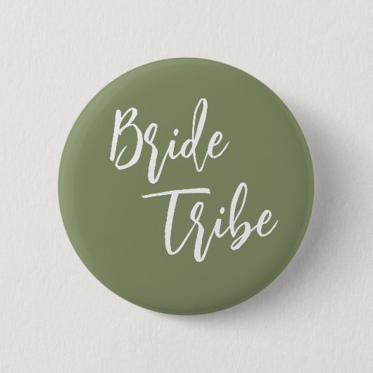 Bride Stamm Sage Green White Wedding Button (Vorderseite)