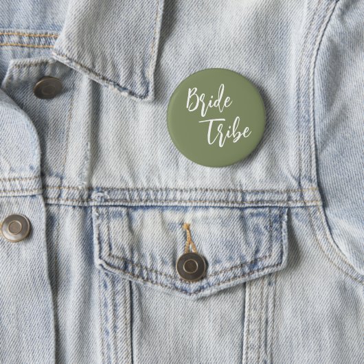 Bride Stamm Sage Green White Wedding Button (Beispiel)