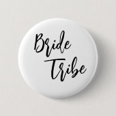 Bride Stamm Schwarz-weiß Elegante Wedding Button (Vorderseite)
