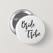 Bride Stamm Schwarz-weiß Elegante Wedding Button (Vorne & Hinten)
