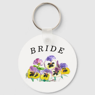 Bride Stamm Stiefmütterchen Floral Vintag Girly We Schlüsselanhänger