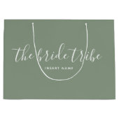 Bride Stbe Sage Green Wedding Bridesmaid Große Geschenktüte (Vorderseite)