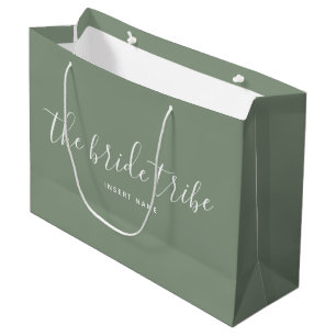 Bride Stbe Sage Green Wedding Bridesmaid Große Geschenktüte