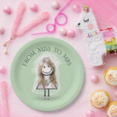 Bride Strichfigur-Mädchen in Sneakers mit Daisy Bo Pappteller (Party)