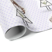 Bride Strichfigur-Mädchen in Sneakers on Hearts Geschenkpapier (Rolleneckpunkt)