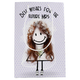 Bride Strichfigur-Mädchen in Sneakers on Hearts Mittlere Geschenktüte