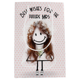 Bride Strichfigur-Mädchen in Sneakers on Hearts Mittlere Geschenktüte