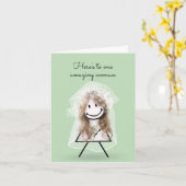 Bride Strichfigur-Mädchen mit Bridal Bouquet Karte (Gelbe Blume)