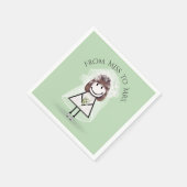 Bride Strichfigur-Mädchen mit Daisy Bouquet in Sne Serviette (Ecke)