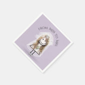 Bride Strichfigur-Mädchen mit Daisy Bouquet in Sne Serviette (Ecke)