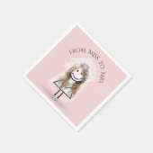 Bride Strichfigur-Mädchen mit Daisy Bouquet in Sne Serviette (Ecke)