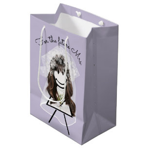 Bride Strichfigur-Mädchen mit Daisy Bouquet Mittlere Geschenktüte
