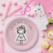 Bride Strichfigur-Mädchen mit Sneakers auf Punkten Pappteller (Party)